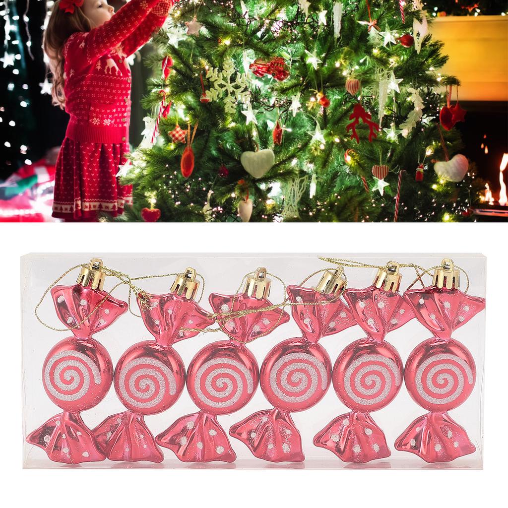 6Pcs Xmas   Ornaments Delicate Plastic Hanging   Ornaments Xmas Tree Hanging Decorations for Garlands Gift Packages