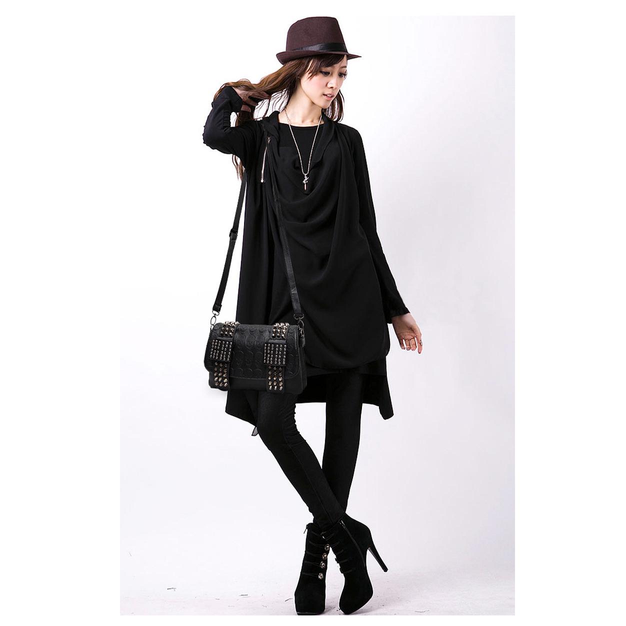 Женские черные кожаные сумки-мессенджеры — фото 2