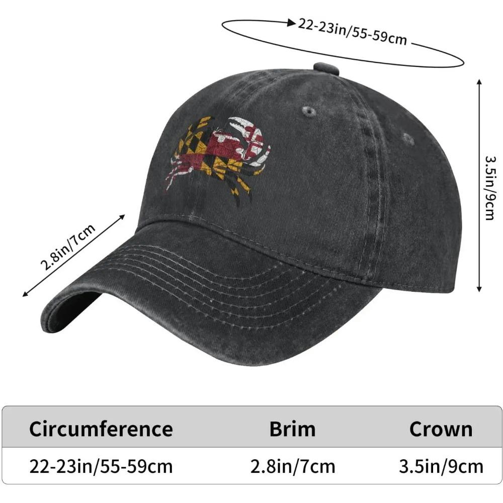 Maryland Chesapeake Bay Blue Crabs Unisex Baseball Cap Cotton Fits Men Women Washed Denim Adjustable Dad Hat