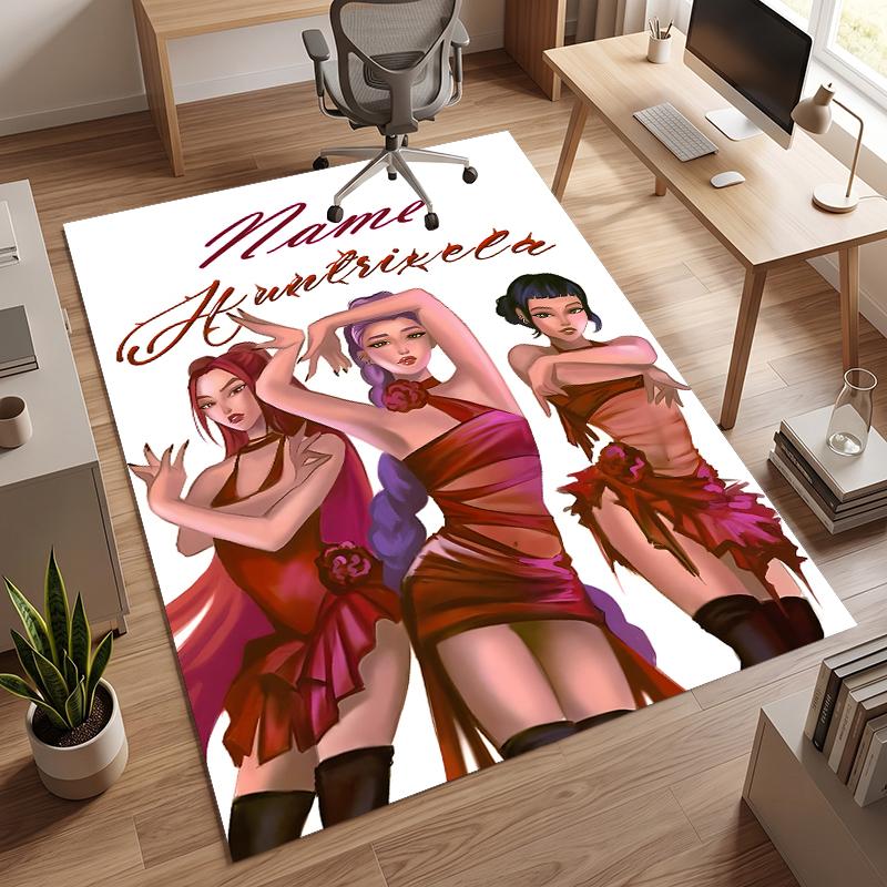 HUNTRIX (144) Personalized Name Office Carpet Stylish Decor for Living Room Bedroom Kitchen
