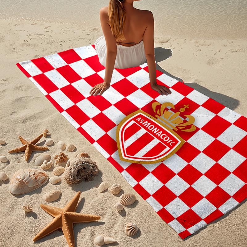 1PC As Monaco Crest Beach Towel - Soft, Absorbent Microfiber, Lightweight, Ideal for The Beach, Parties, Travel, Camping fan gifts