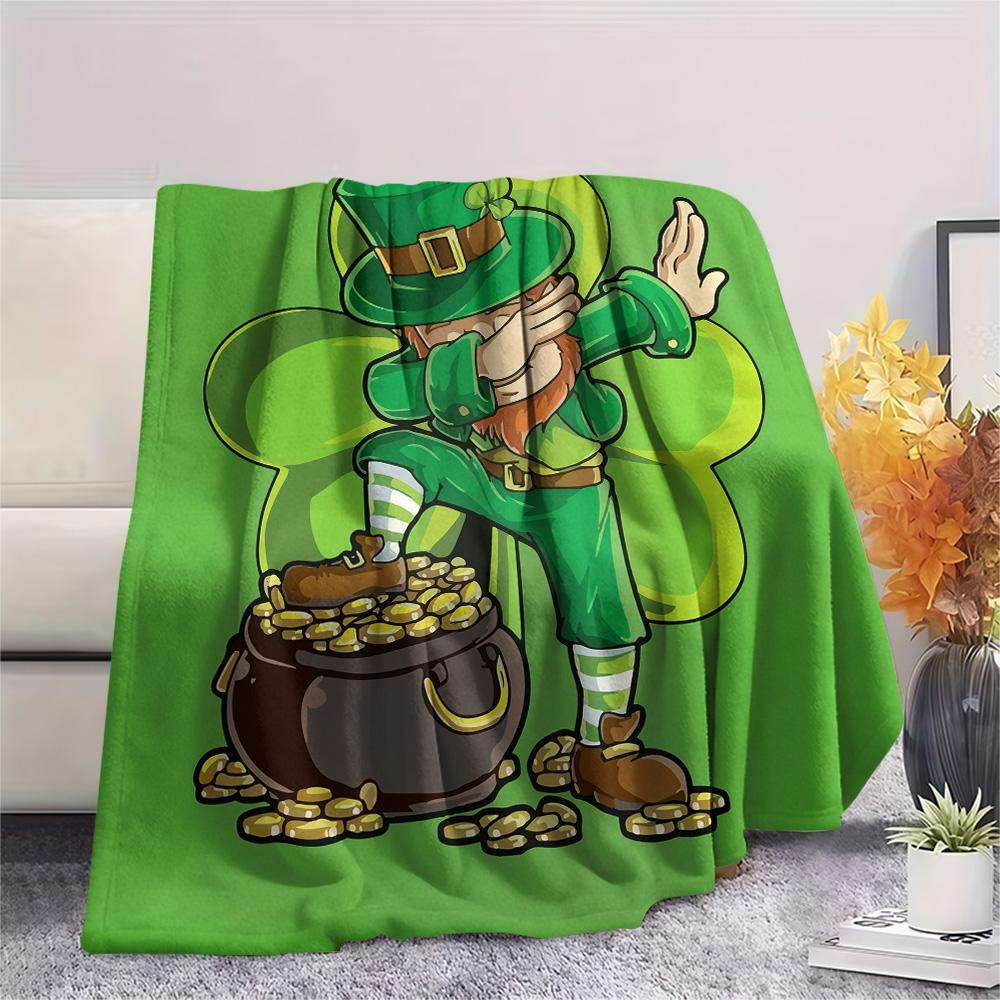 St. St. Patrick's Day Flanelldecke mit Aufdruck, Hohe Qualität, Bequem für alle Jahreszeiten, Heimdekoration, Wärme und Komfort