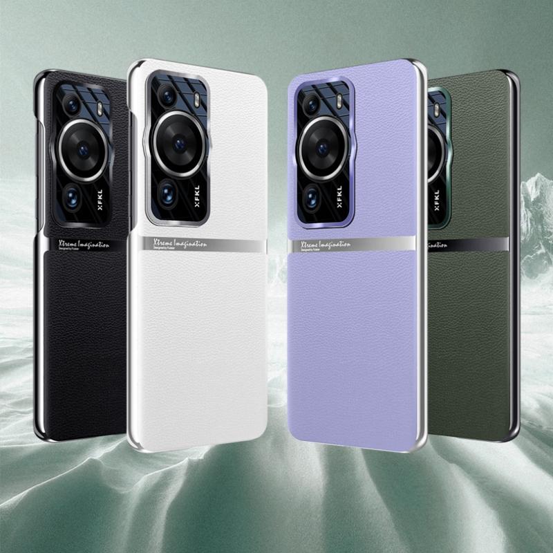 Luxury Phone Case For Huawei P60 Pro Case Stylish Electroplate Leather Cover For Huawei P60 P60Pro Capa Camera Protection Bumper