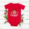Red Deer Baby One-Piece Romper Baby Bodysuit Short Sleeve Christmas Festival Holiday Children Red One-Piece Romper Tops