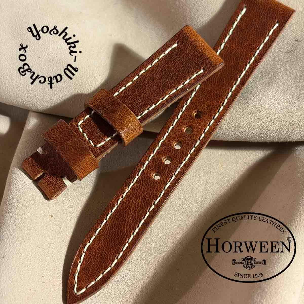 Used hor-244 HORWEEN Derby / Old English watch strap (lug 19mm - buckle width 16mm)