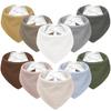 Susurration Muslin Baby Bibs 10Pack Soft Triangular Adjustable Baby Dribble Bandana Bibs with Adjustable Snaps for Unisex Baby Girls & Boys