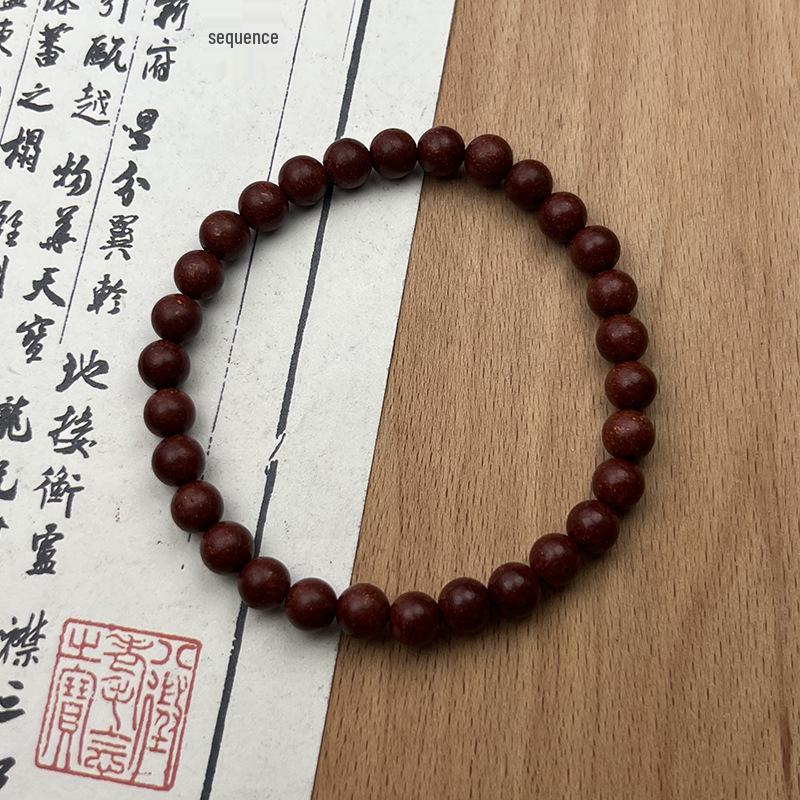 Classic Five Elements Red Natural Incense Bead Bracelet: Handmade Unisex Gift with Chinese Medicine Influence