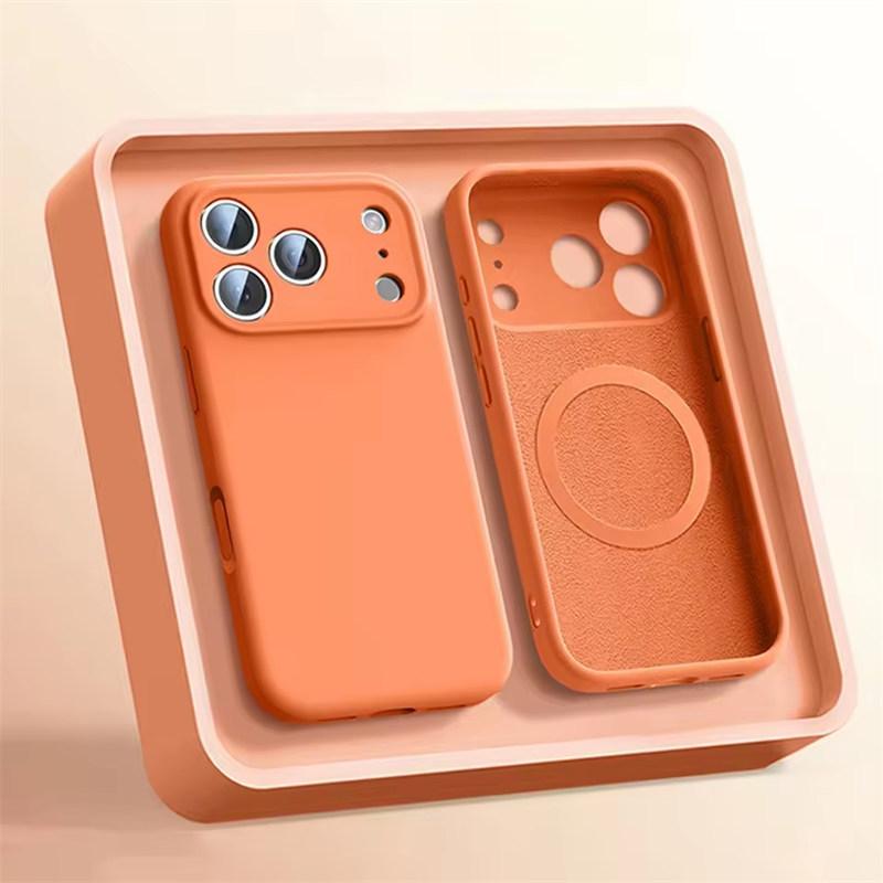 Liquid Silicone Magnetic Case For iPhone 17 Air 16 15 14 Plus 13 12 Pro Max For Camera Protection Matte Cover