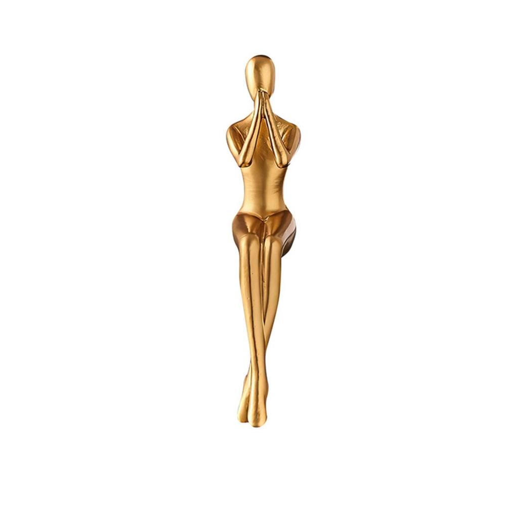 Metal-Finish Abstract Human Statue Minimalist Sculptures Contemporary Figurines