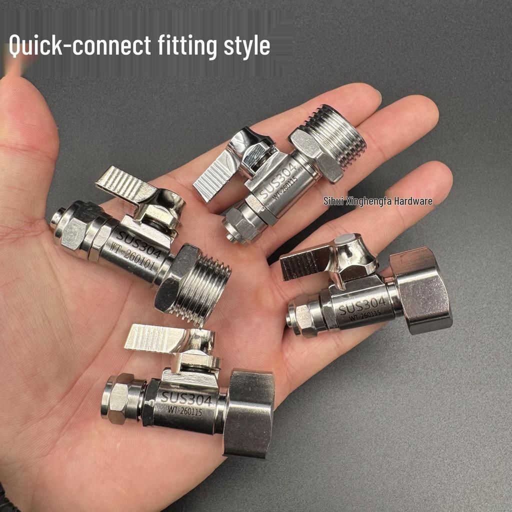Stainless Steel Water Purifier Valve 304, Straight Through, 2-Point/3-Point, 1/2, 3/8 Inch PE Pipe, Pure Water Inlet Faucet