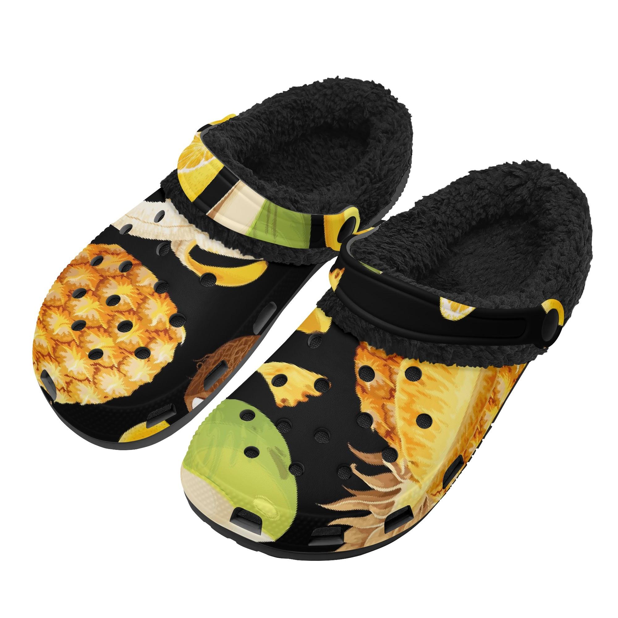 

1 Pair Unisex Black Fleece Lined Clogs Warm Lightweight Slip On Shoes Using Flexible EVA Outsole, Anti Skid Support, Daily Wear Footwear 48 чорний