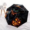 1pc Halloween Black Cat with Pumpkins Umbrella with Plastic Handle,Suitable for All Seasons Home Travel Outdoor UmbrellaM1197