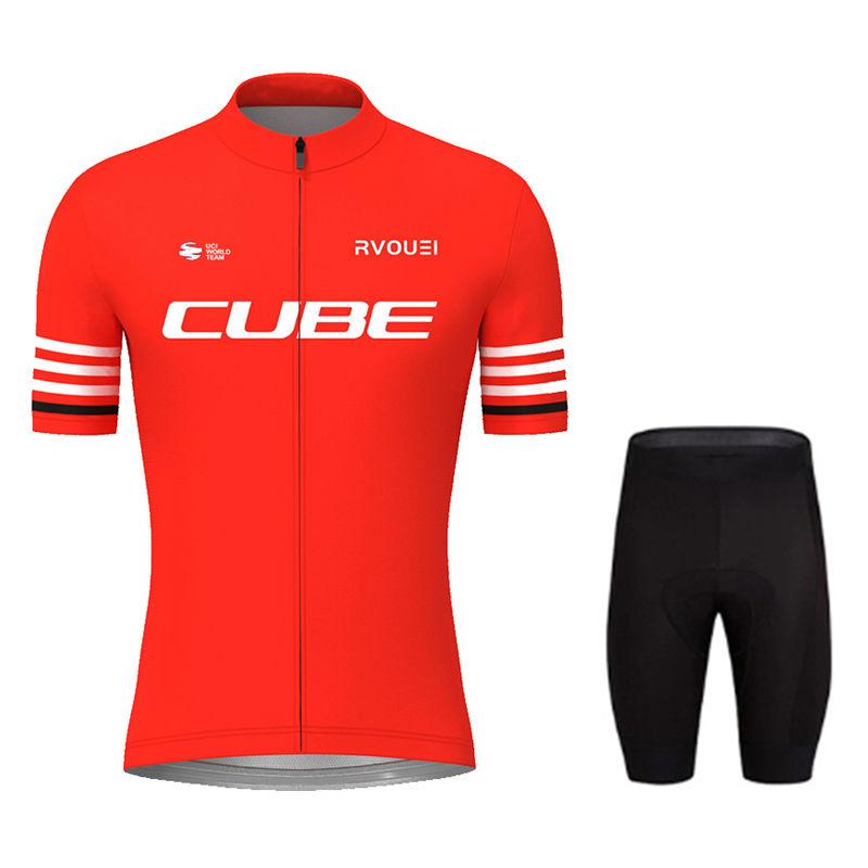 2026 Summer Breathable Cycling Suit Set Rvouei Cube Pro Summer Breathable Bicycle Men's MTB Bike Clothing Maillot Ropa Ciclismo Uniform Suit