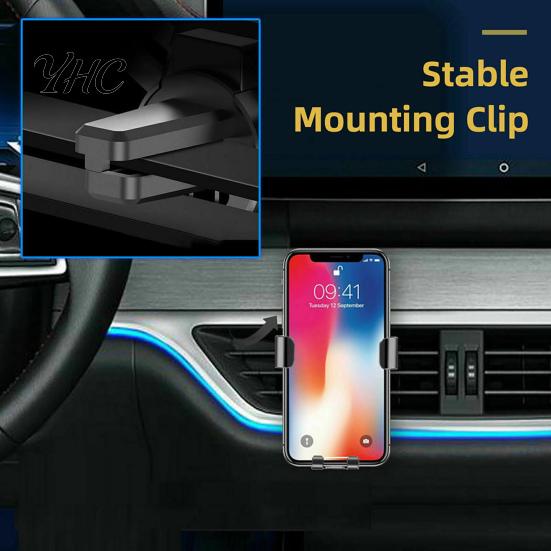 Phone Stand Mount Air Vent Clip Triangle Stability Car Accessory Sturdy Gravity Holder for Bracket
