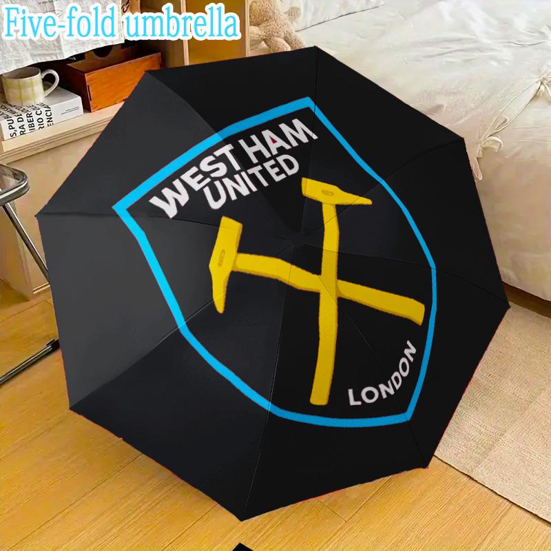 West Ham United Mini Five-Fold Lightweight Umbrella, Eight-Bone Frame, for Home Travel and Outdoor Use in Any Season Fan Gifts