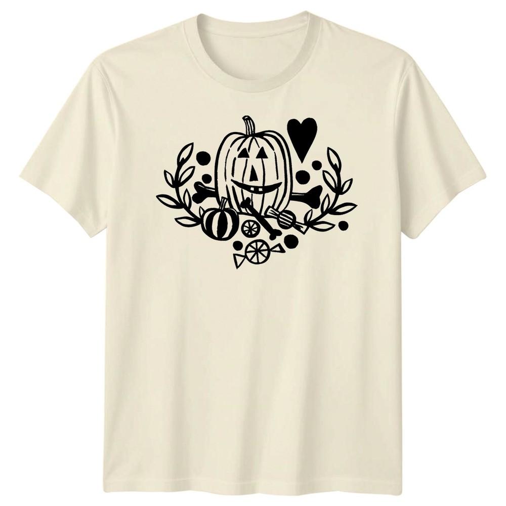 

Хэллоуин Тыква Кости Конфеты Графическая Мужская Женская Футболка Унисекс Жуткий L