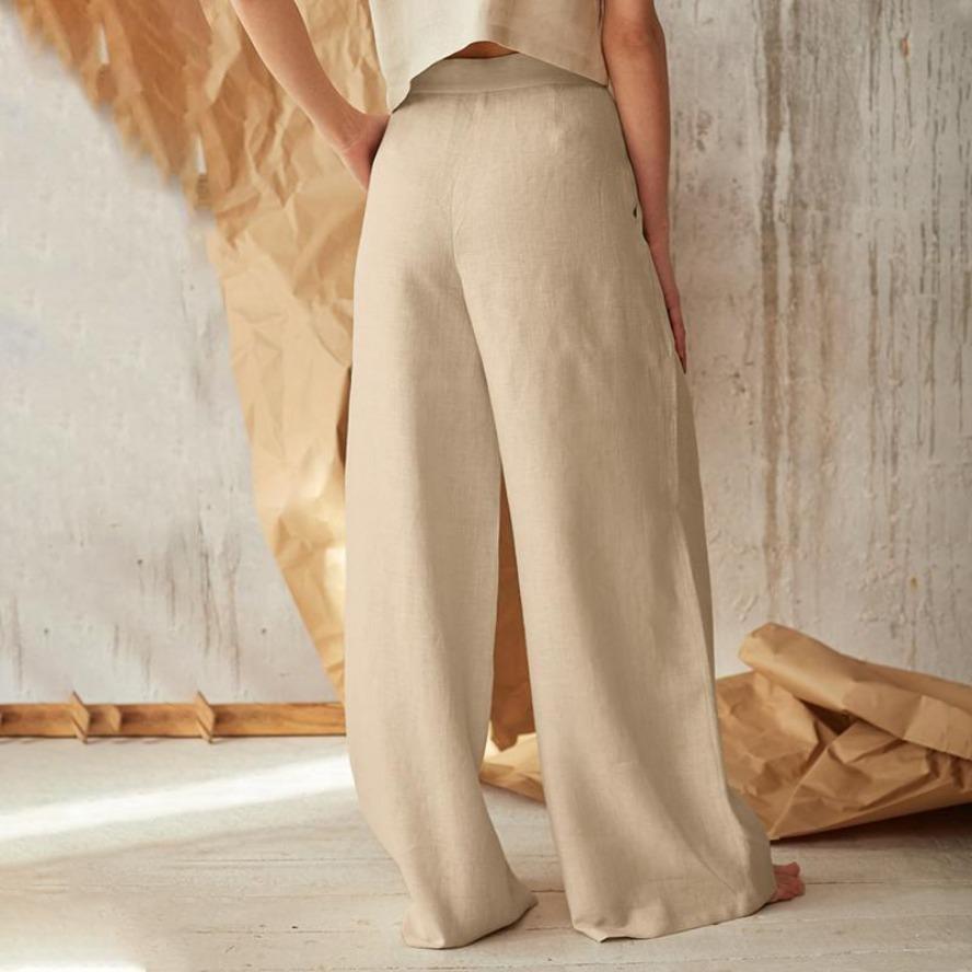 YYFS Women's Fashion Casual Solid Color Print High Waist Trousers Pants & Capris