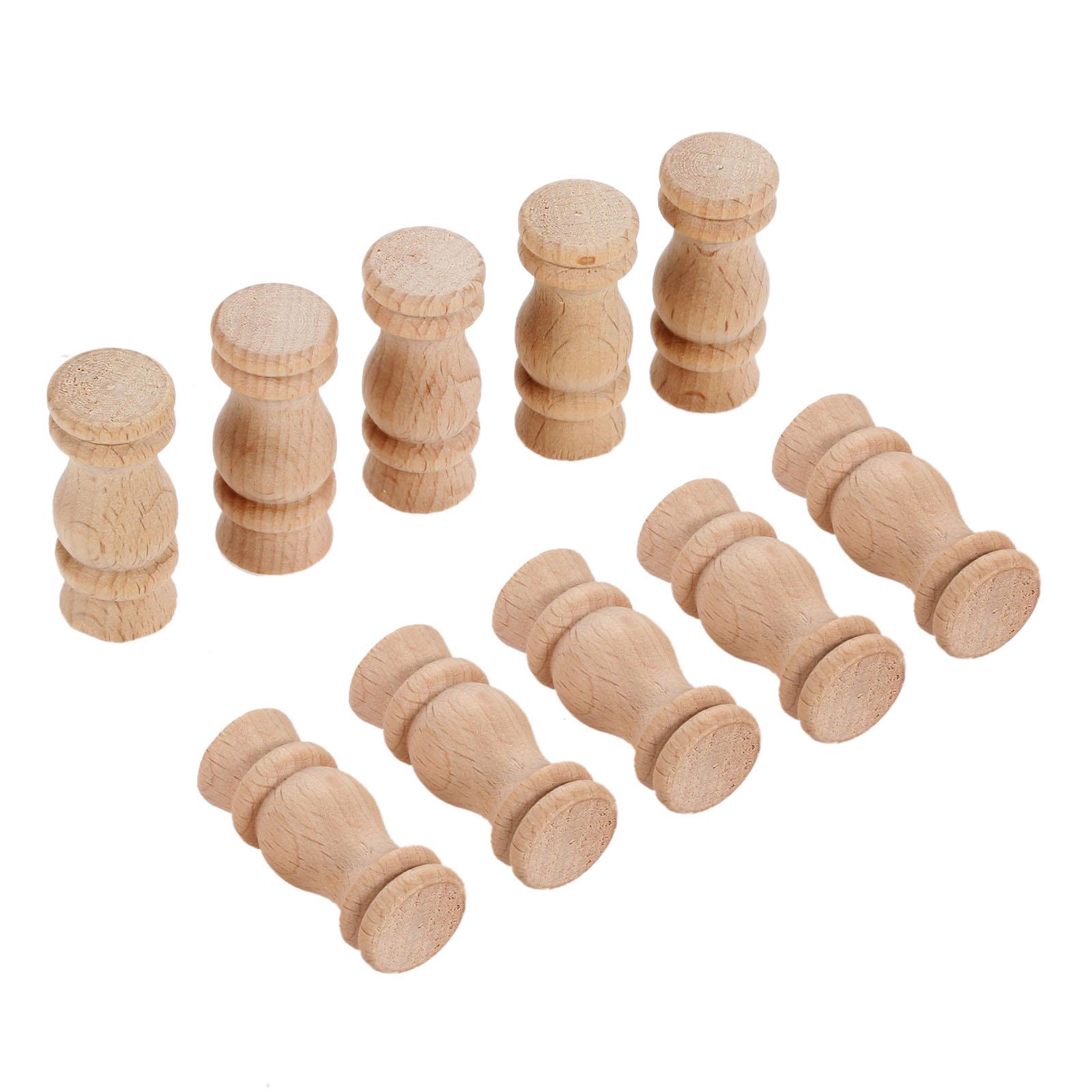 

10pcs Unpainted Unfinished Wood Craft Corridor Bridge Column Wood Fence Beads Lathe Small Applique Vintage Home Wedding Decor