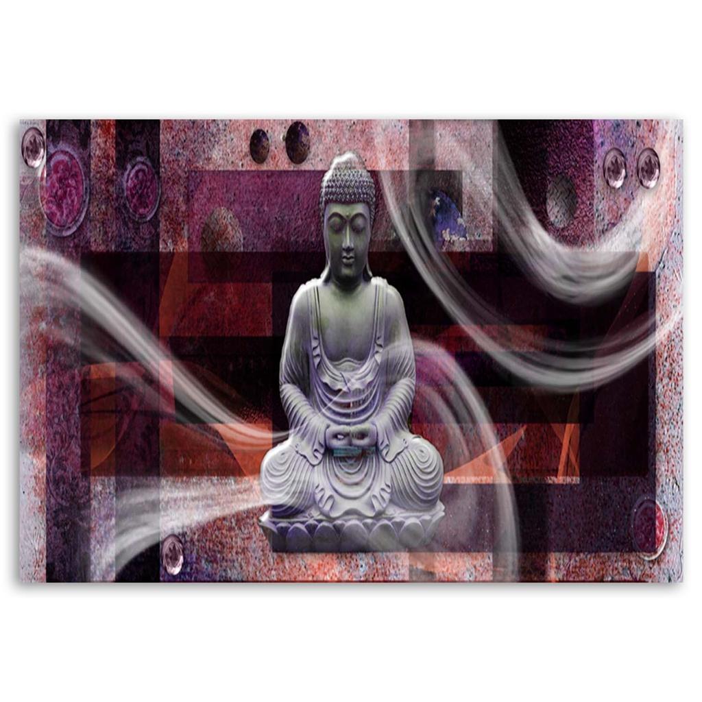 Canvas Print, Modern Buddha Abstraction Purple