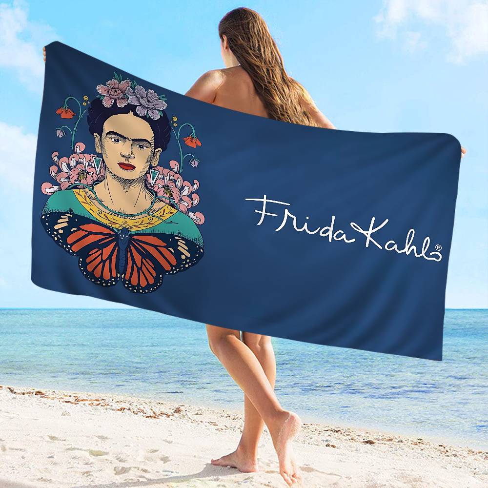F-Frida K-Kahlo Arte Microfibra Asciugamano da Spiaggia Assorbente Asciugatura Rapida Morbido Yoga Nuoto Resort Arrampicata su Montagna Asciugamano