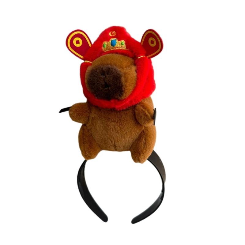 Lustiges Haarband Cartoon Capybara Haarband Pony-Clip Haarreif für Bühnen-Make-up Party Kostüm Stirnband