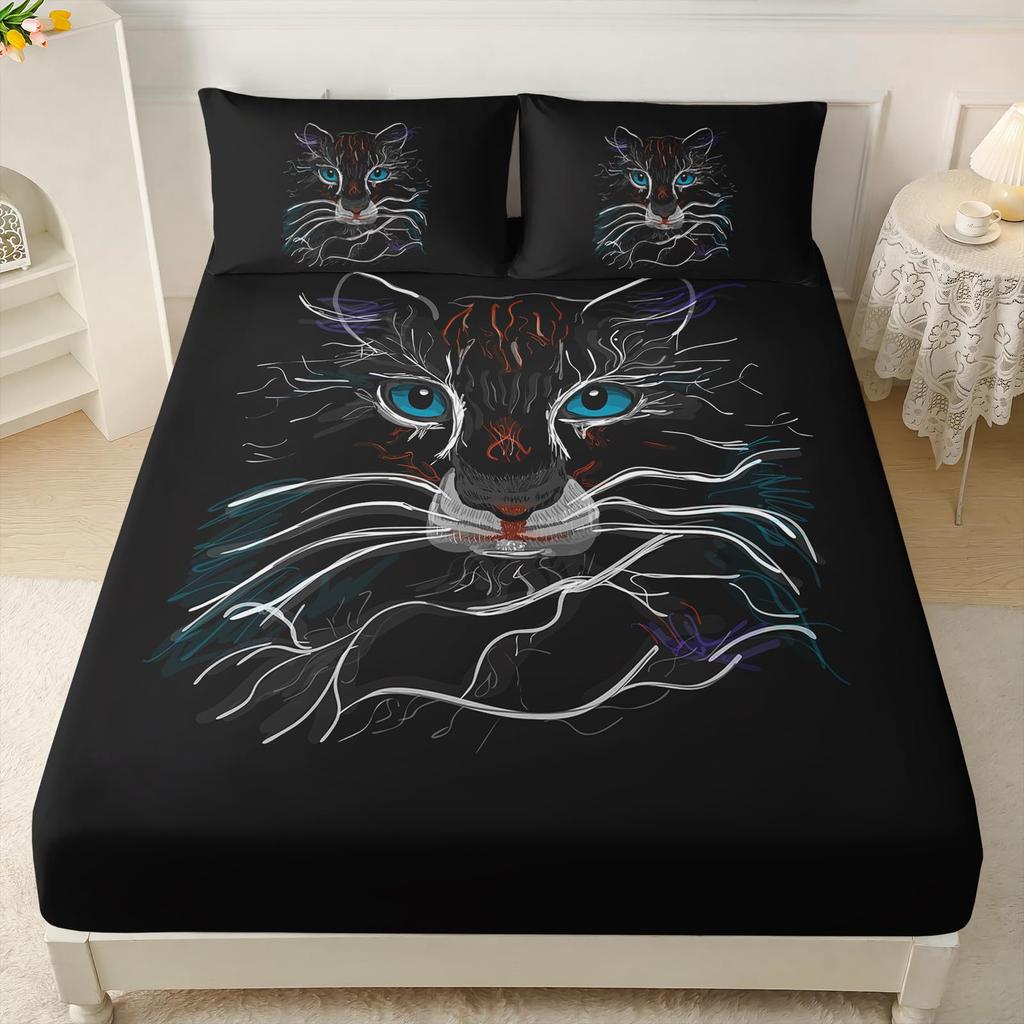 Galaxy Moonlight Moth Pattern Mattress Three-Piece Set Digital Printing Bedding Set Mattress Three-Piece Set