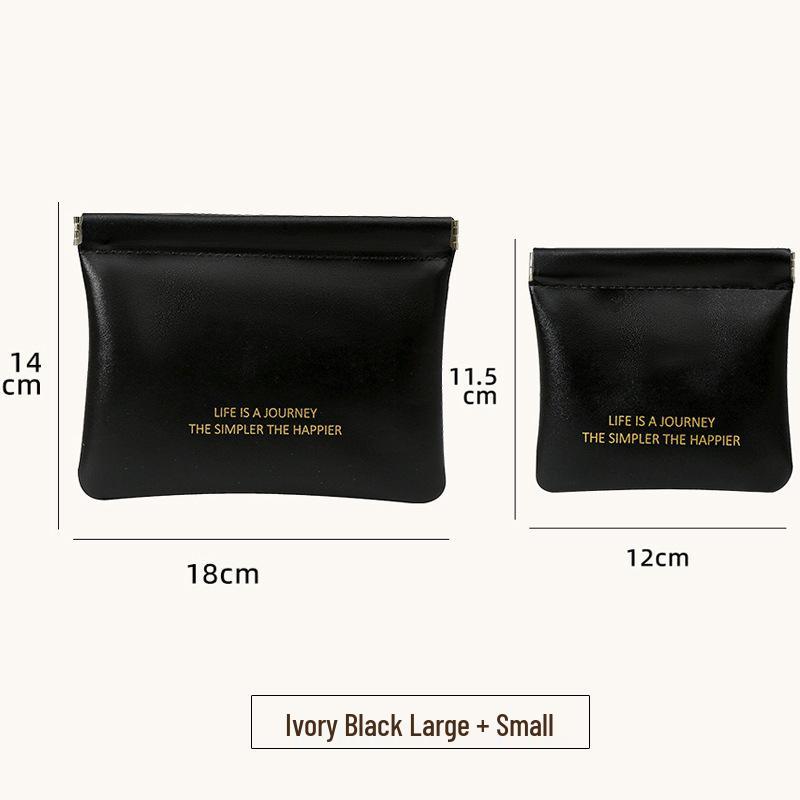 Automatic Closure Spring Coin Purse: Waterproof PU Digital Bag, Portable Makeup Bag, Data Cable Storage, Card Slot