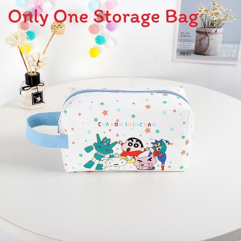Cute Cartoon Shin Chan Series Pu Stylish Makeup Bag For Students Travelers And