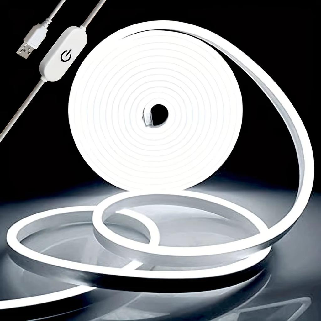1M/2M/3M/5M Flexible LED Neon Strip Light, USB Touch Control, Corner Lamp for Home Decor,Halloween,Christmas,Party Lighting