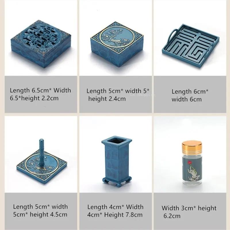 9 Pieces of Pure Copper Antique Incense Seal Set Entry Tool DIY Household Indoor Seal Incense Play Extension Incense Mold Tool