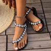 2025 New Ladies Shoes Open Toe Women's Sandals Crystal Daily Sandals Women Summer Plus Size Best Seller Flat Sandals