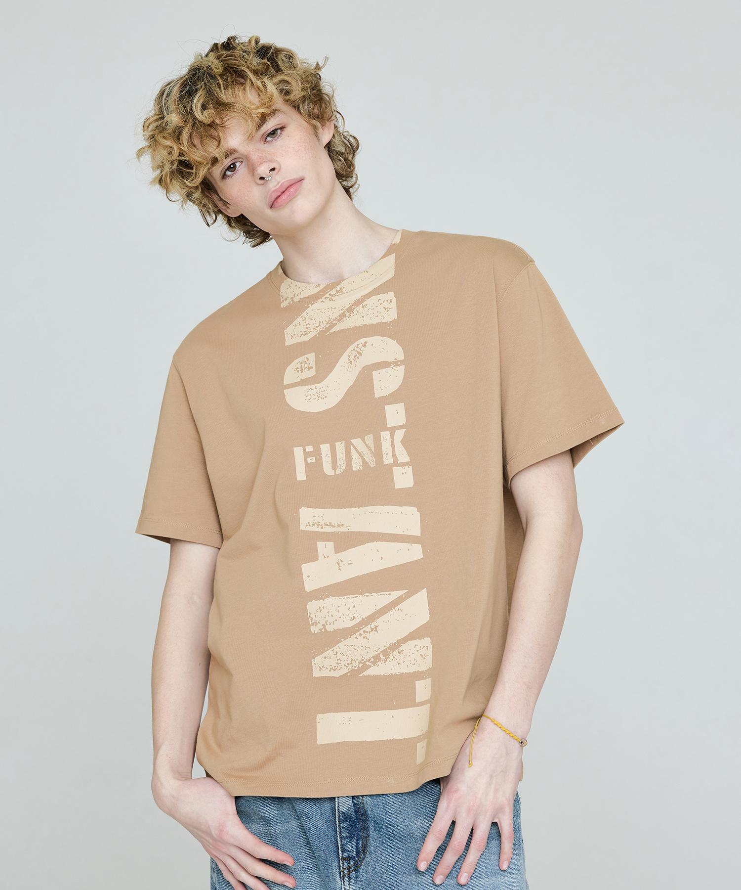 Instant Punk Men S Vintage Logo T-Shirt - Beige Beige/L