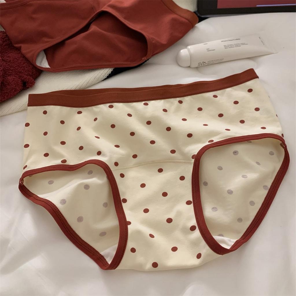 Girl Spring and Autumn Wedding Red New Cotton Extension Antibacterial Crotch Waist Triangle Briefs