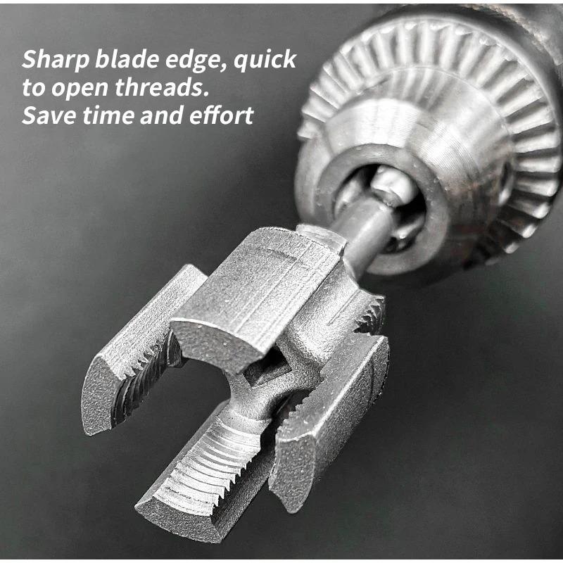 Pipe Thread Cutting Tool Water Pipe Inner Outer Integrated Wire Cutter Pipe Thread Tool Electric Drill 4/6 Points Water Pipe