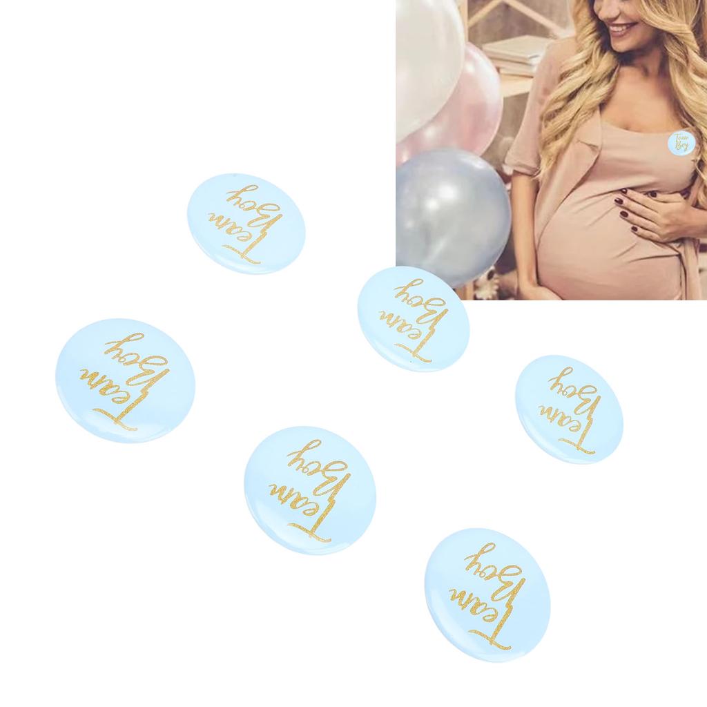10Pcs Gender Reveal Button Pins Tinplate Baby Shower Party Favors Decoration Supplies