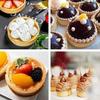 Dovhmoh 5-Piece Round Tart Rings with Holes, Stainless Steel, for Fruit Pie, Quiche, Cake, Mousse, and Kitchen Baking, 7cm