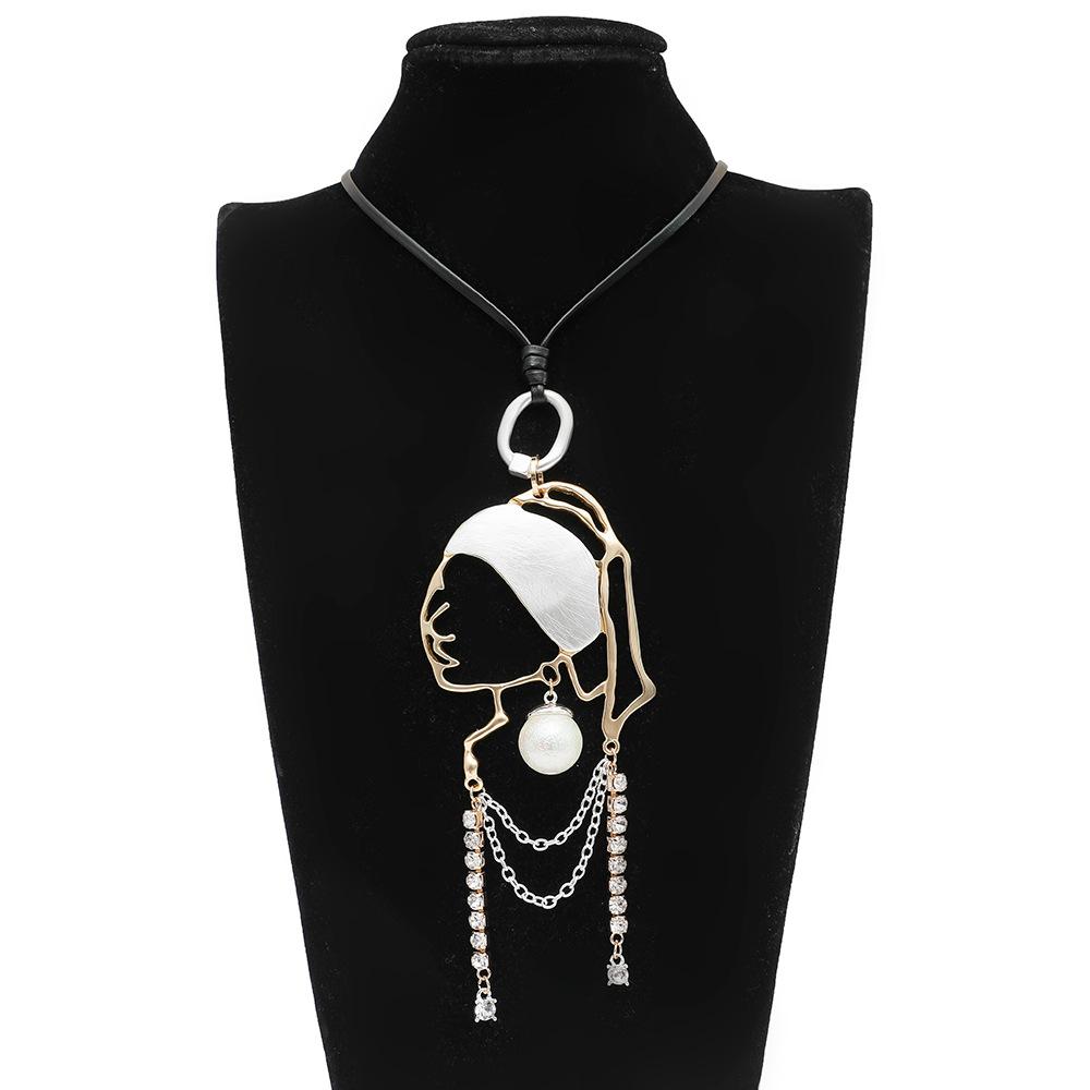 Earrings Chain Girl Pendant Personalized Vintage Premium Sweater Chain Women'S Metal Necklace