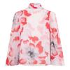 Womens/Ladies Floral High-Neck Relaxed Fit Balloon Sleeve Blouse