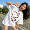 2026 HelloKitty Tee Soft Cotton Short Sleeve Crew Neck Cute Print Lightweight Summer Top for Women Daily Casual Wear