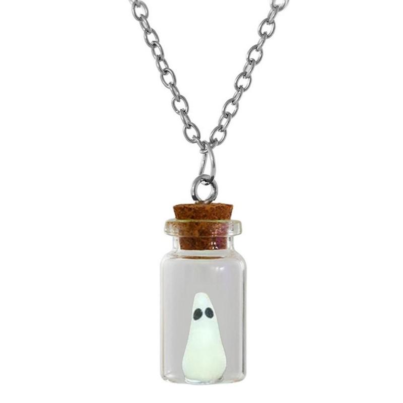 

Spirits in A Bottle Pendant Necklace Halloween Adjustable Length Clavicular Chains Women Men Costume Accessory Jewelry 1