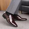 Men Dress Leather Shoes Slip On Patent Leather Mens Casual Oxford Shoe Glitter Male Footwear Pointed Toe Shoes For Men
