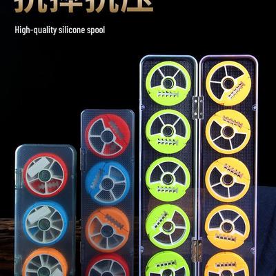 8-Axis Fishing Line Organizer: Large Spool Storage Box for Tackle and Accessories