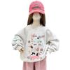 Fleece-Lined Puppy Sweatshirt for Girls: Autumn/Winter Casual Sports Top Outerwear