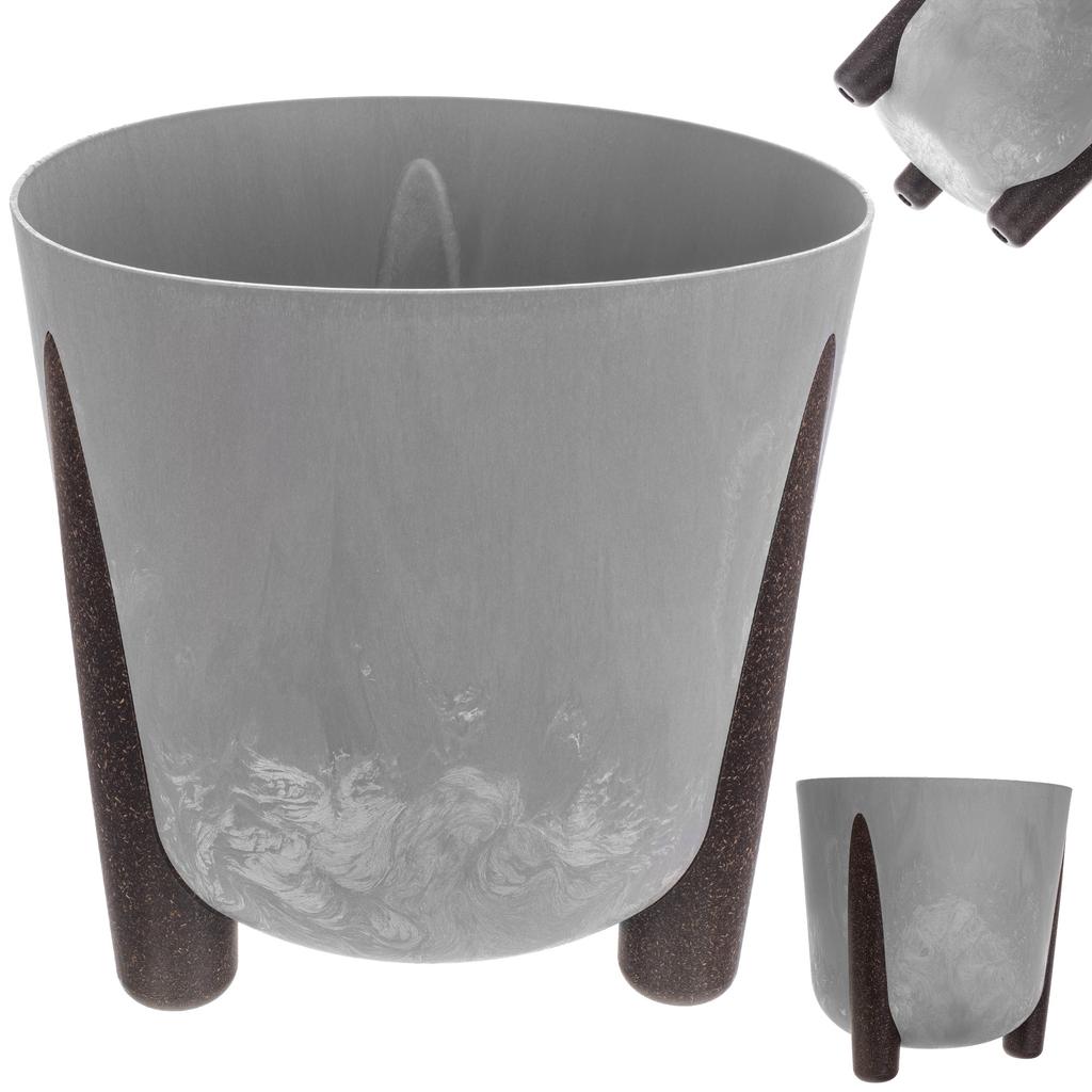 KADAX Flowerpot Flower Pot Leg Cover + Insert Flowerpot 18cm Gray