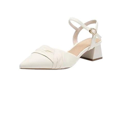 Black bag head sandals women's 2025 new summer middle heel with back air temperament French thick heel pointed single shoes