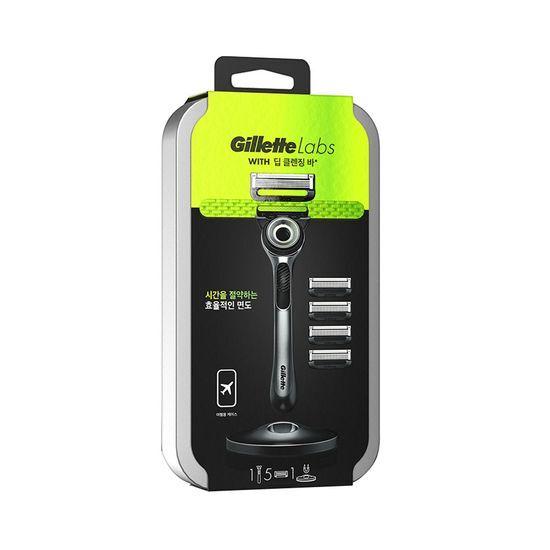 Gillette Labs Deep Cleansing Bar Tin Case Set (Handle + 5 Blades + Stand + Tin Case)