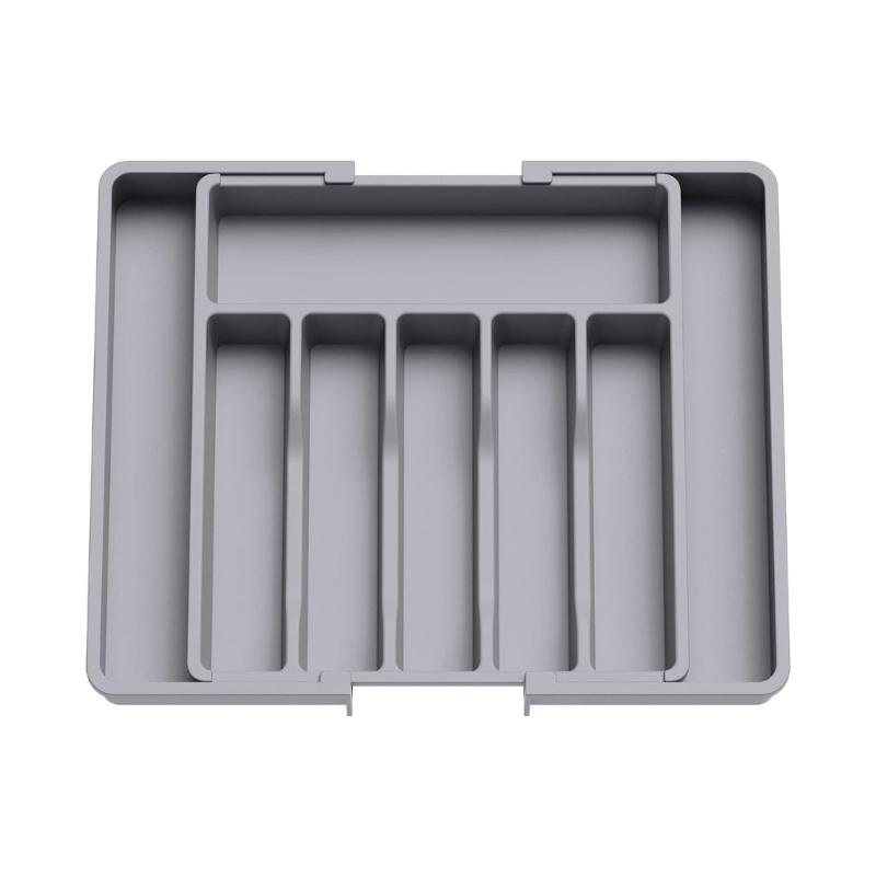 Cutlery Organizer Box Kitchen Drawer Organizer Separation Finishing Storage Box Spoon Knife Fork Expandable PP Tray