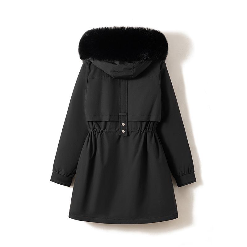 Women's Winter New Medium and Long Velvet Thickened Padded Jacket Korean Version Slim Down Padded Jacket