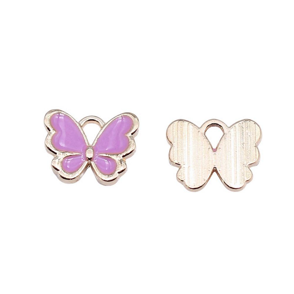 Enamel Charms Multi Color Butterfly Pendants For Floral Themed Jewelry