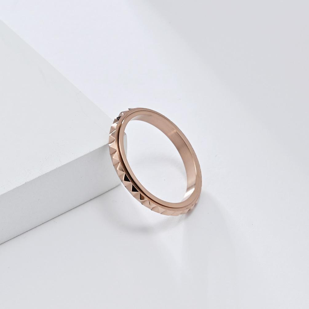 Inel de decompresie rotativ cu zăbrele cu diamante late de 3 mm pentru bărbați, femei, bijuterii de titan negru, unisex, inele pentru degete pentru cupluri, inel cu o singură coadă pentru fete